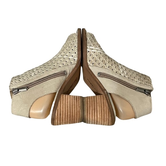 Sam Edelman Cooper Woven Leather Peep Toe Sandals Size 6.5 Block Heel - Picture 5 of 11